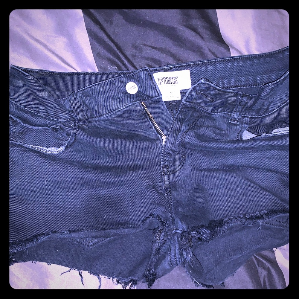 Black jean shorts